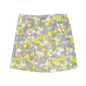 J.CREW Grey/Yellow Floral Pencil Skirt w/ Pockets